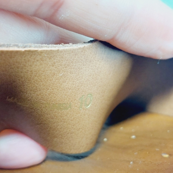 New Steve Madden Alabama Platform Suede Brown Strap Wooden Studded Sandals F428 - Picture 10 of 11